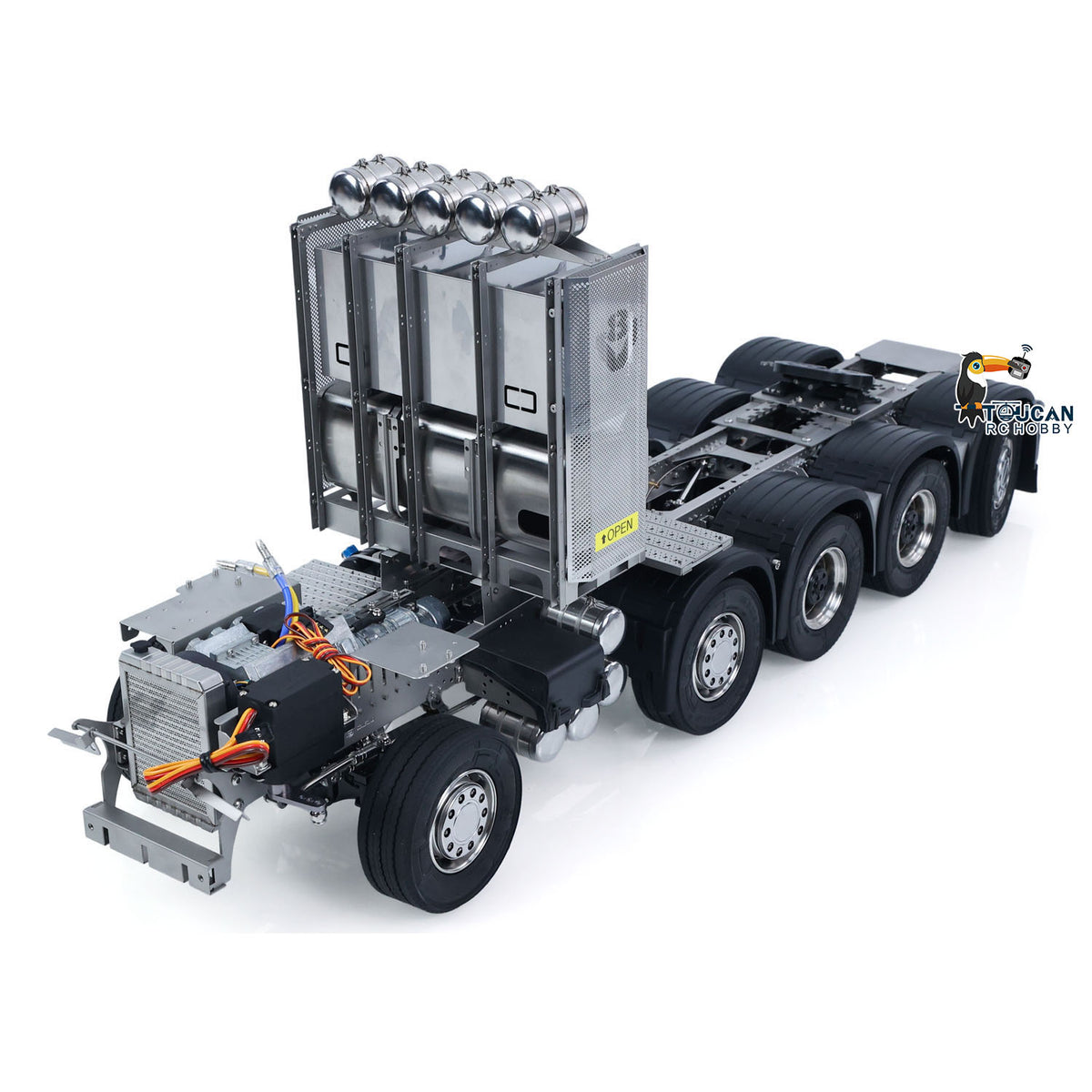 TOUCAN RC HOBBY ScaleClub 10x10 Metal Chassis for 1/14 DIY RC Tractor Truck R620 770S Remote Control Lorry Car Differential Lock Rear Axle Steering