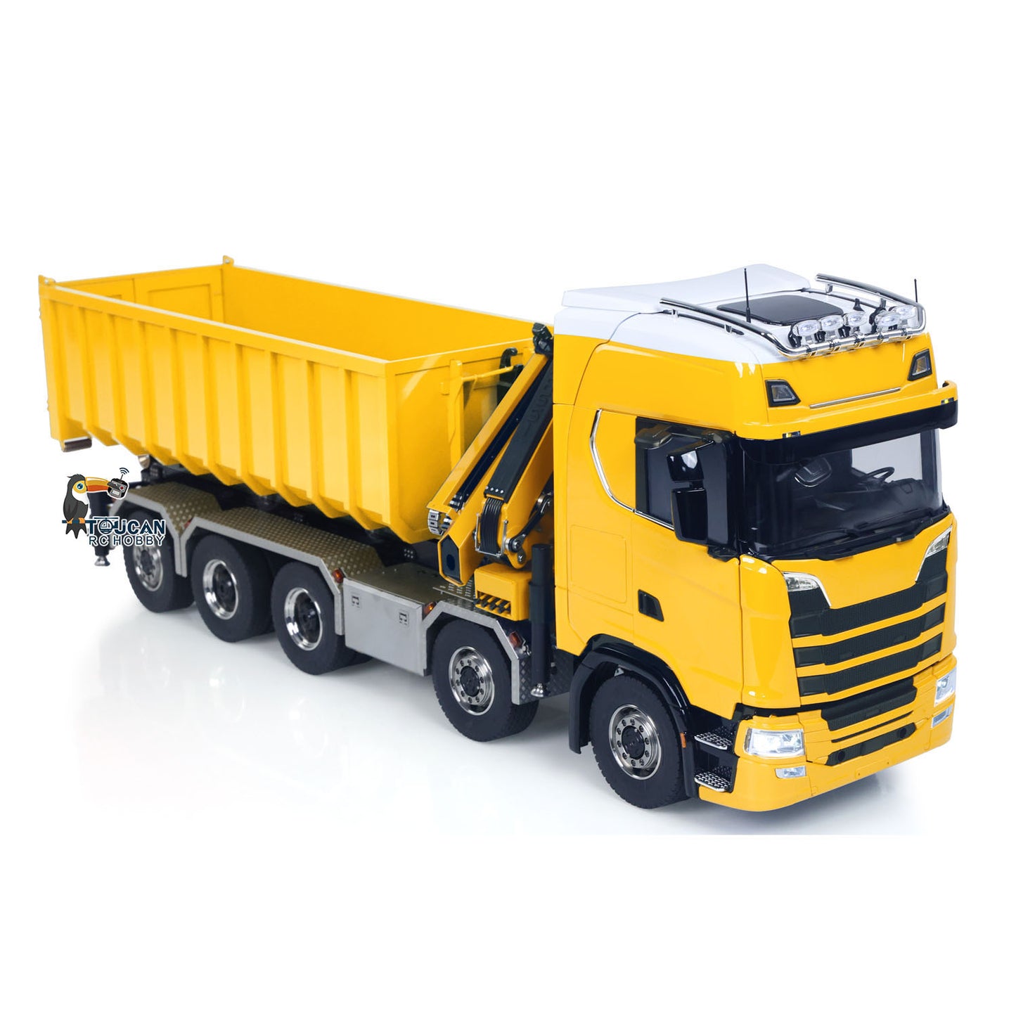 770S 1:14 5 Axles 10x10 Metal Chassis RC Hydraulic Dump Truck Remote Control Crane Full Roll Off Dumper Frsky XE Lite RC Vehicle Model