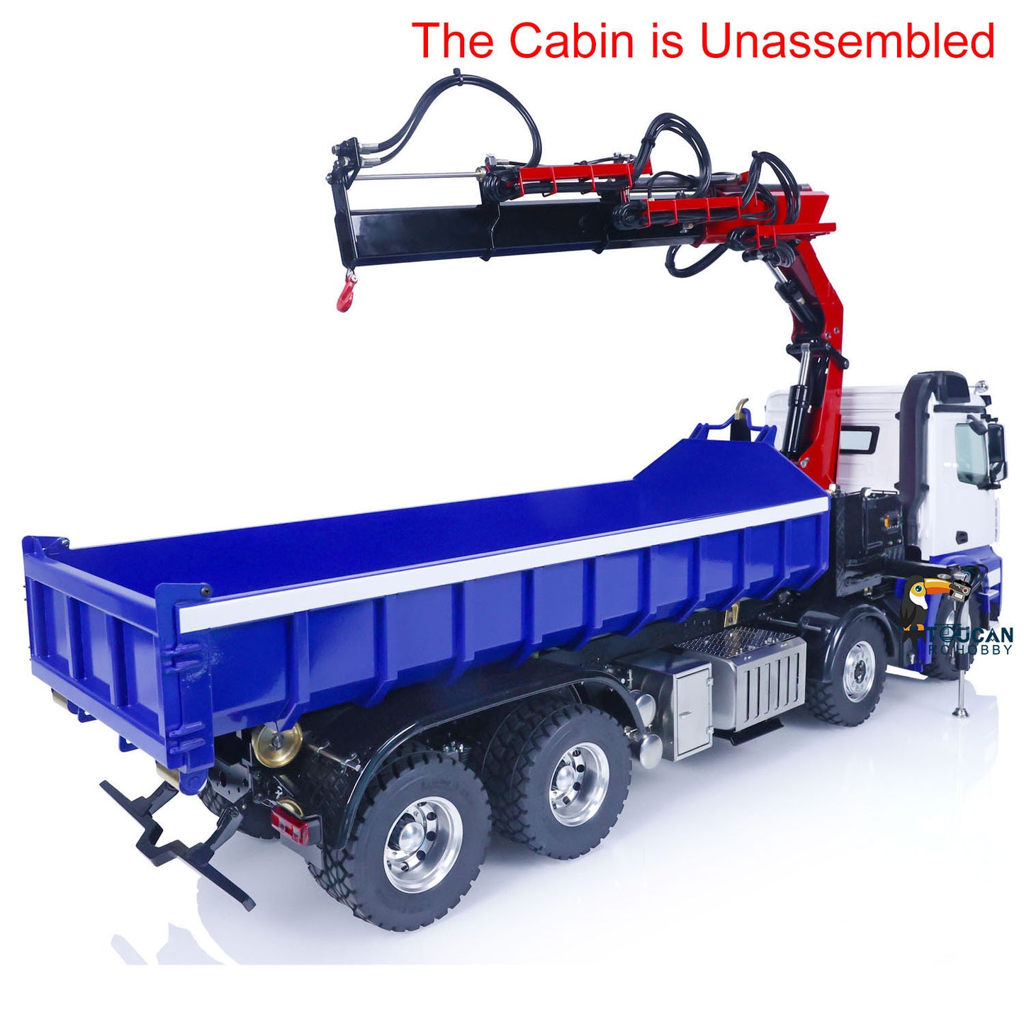 LESU Z0017 1/14 Metal Hydraulic 8x8 RC Dump Truck with Crane 2 Transmission Differential Axles Brushless ESC Sound Light System