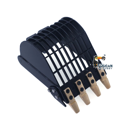 LESU Metal Sieve/Grading/Tilting Bucket Log Grapple Beam Ripper Cultivator Rake for 1/14 Remote Controlled Hydraulic Excavator PC30 B0003