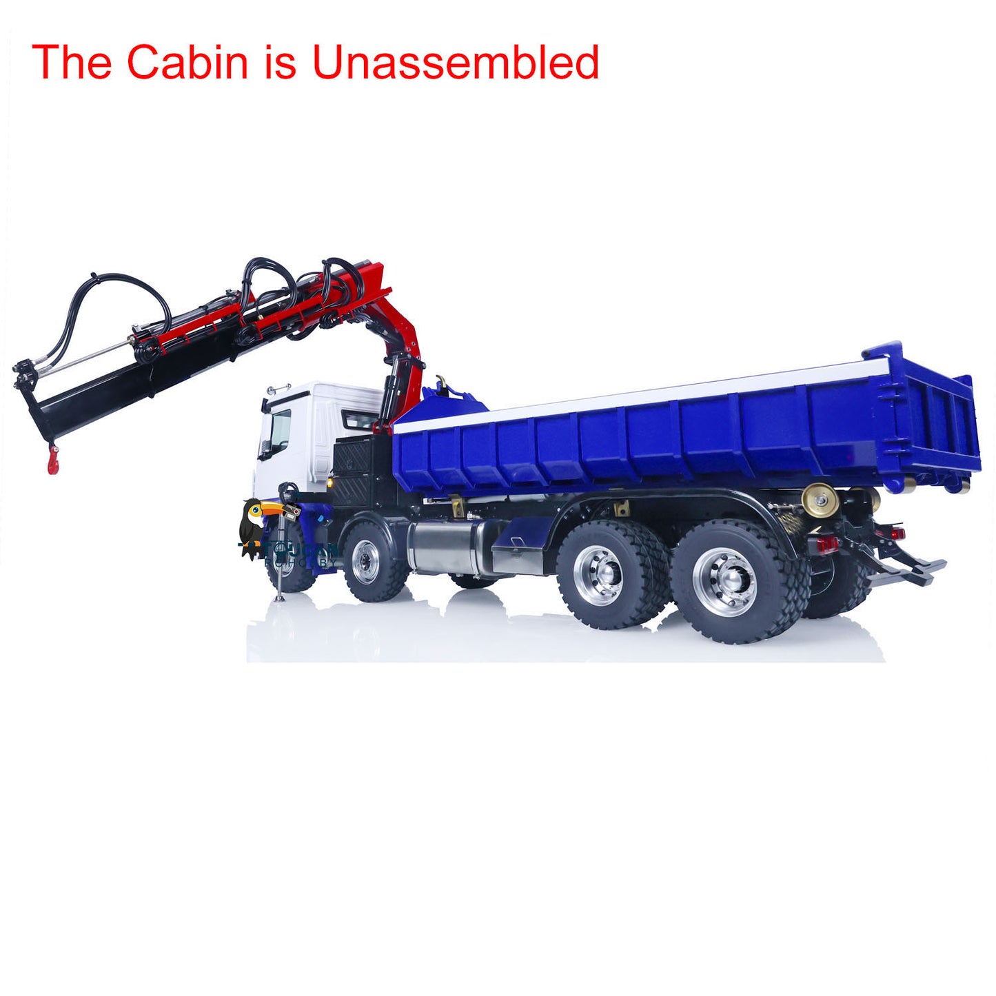 LESU Z0017 1/14 Metal Hydraulic 8x8 RC Dump Truck with Crane 2 Transmission Differential Axles Brushless ESC Sound Light System