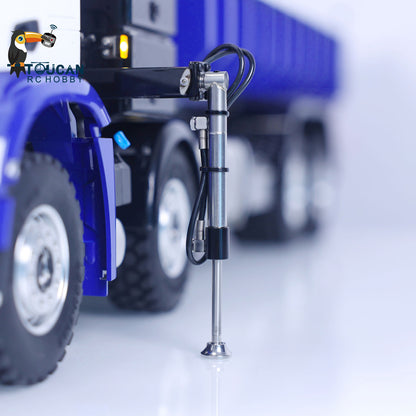 LESU Z0017 1/14 Metal Hydraulic 8x8 RC Dump Truck with Crane 2 Transmission Differential Axles Brushless ESC Sound Light System