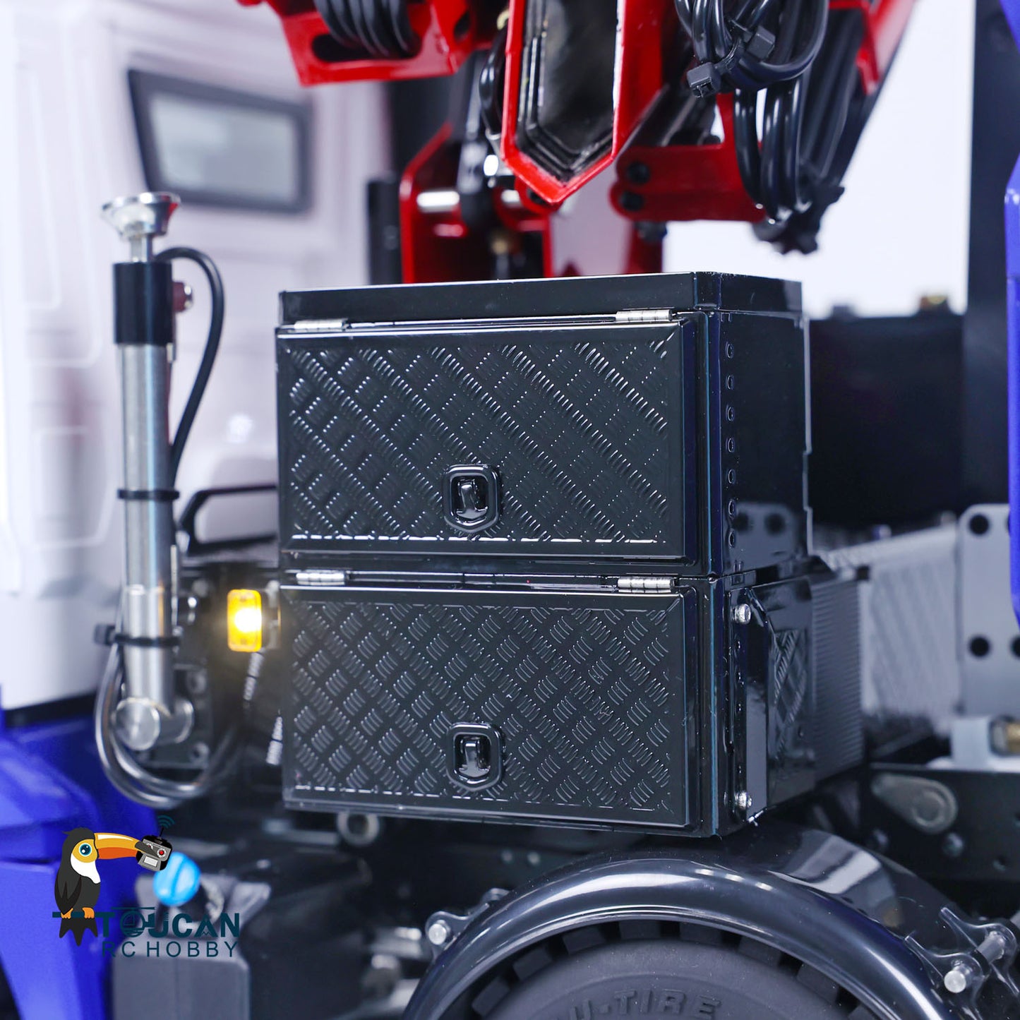 LESU Z0017 1/14 Metal Hydraulic 8x8 RC Dump Truck with Crane 2 Transmission Differential Axles Brushless ESC Sound Light System