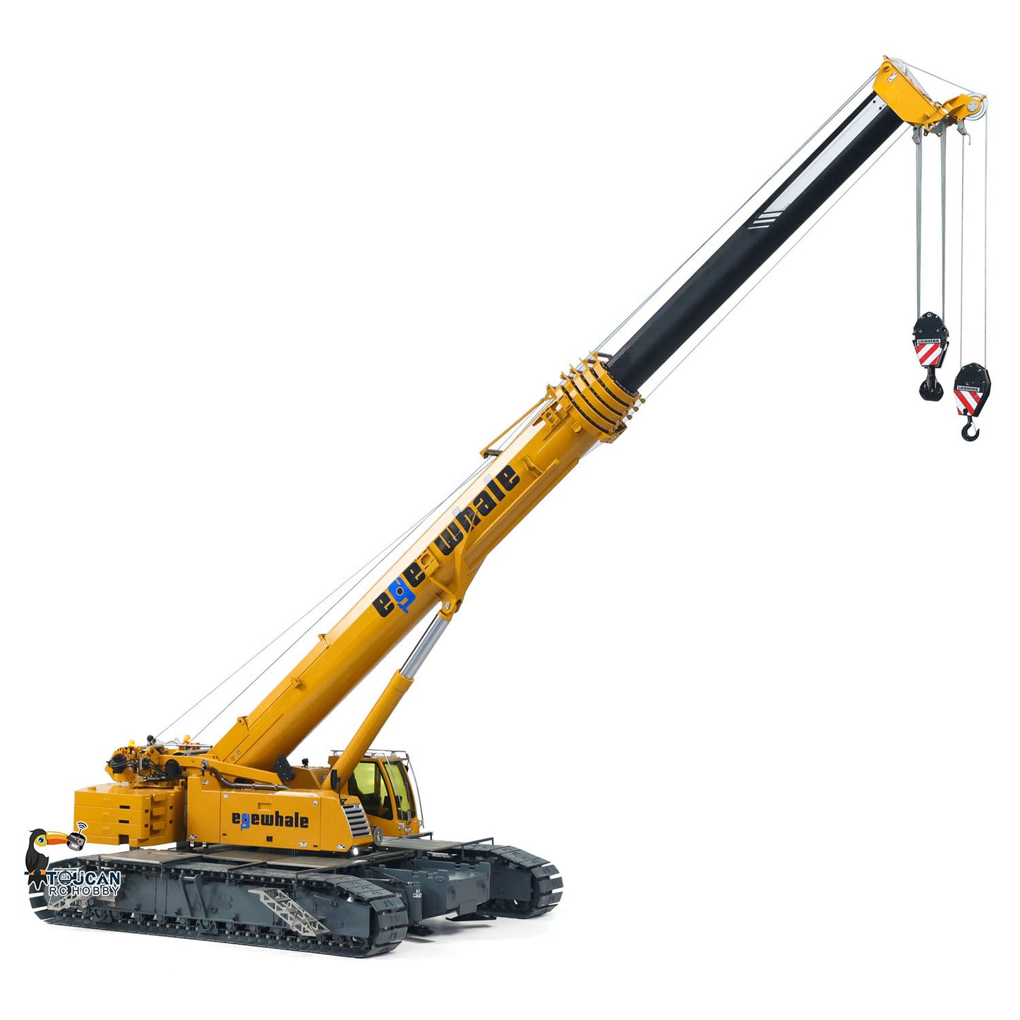 Eyewhale 1/14 Metal Remote Control Hydraulic Telescopic Crawler Crane Truck RC Hoist Model Brushless ESC Frsky Radio 5D Joystick