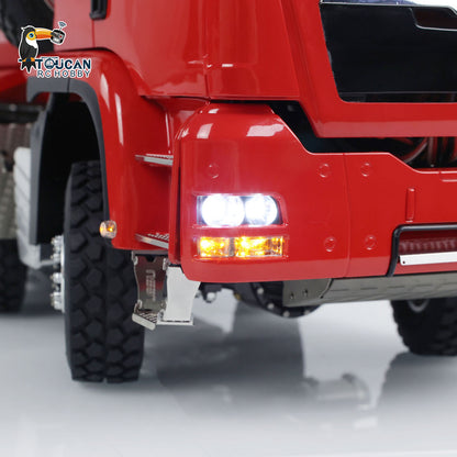 LESU 1/14 8x8 Metal Hydraulic RC Dump Truck Tipper 2 Speed Transmission Axles With Differential Lock FlySky I6S Remote Controller Sound Light System