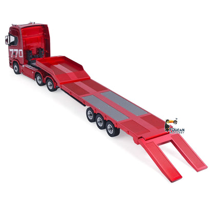 770S 1/18 Remote Control Tractor Truck 770S Electric Support Legs Tail Board 3Axle Plastic Semi Flatbed Trailer RTR Light System