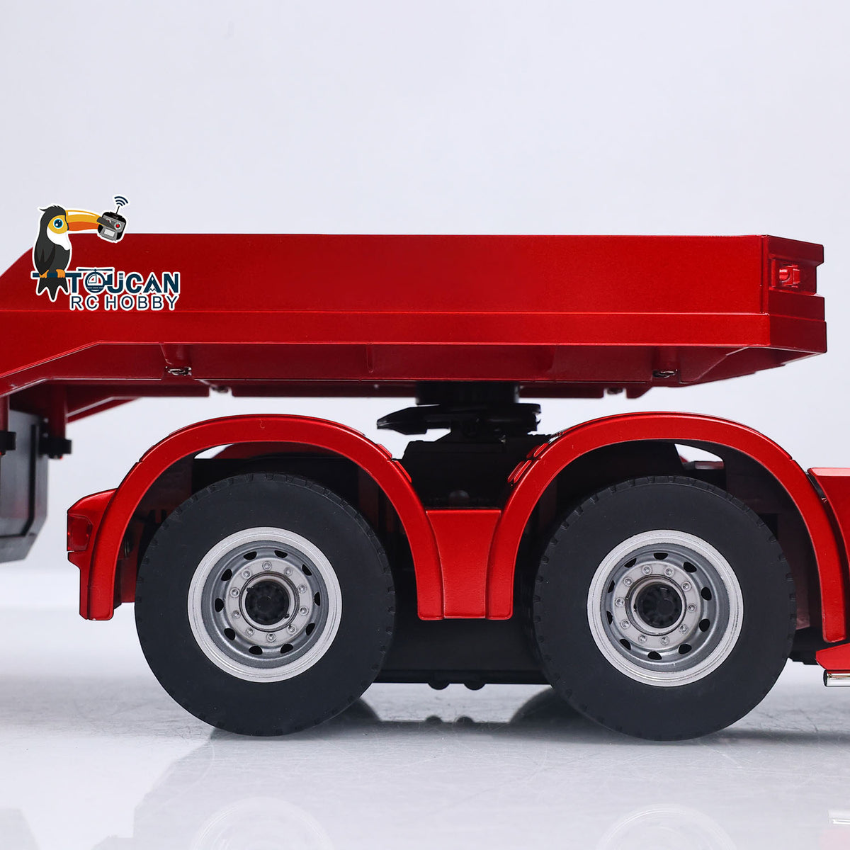 TOUCAN RC HOBBY US Stock HUINA 770S 1/18 Remote Control Tractor Truck 3 Axle Plastic Semi Flatbed Trailer RTR Model for Adults