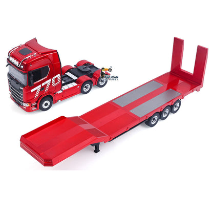 TOUCAN RC HOBBY US Stock HUINA 770S 1/18 Remote Control Tractor Truck 3 Axle Plastic Semi Flatbed Trailer RTR Model for Adults