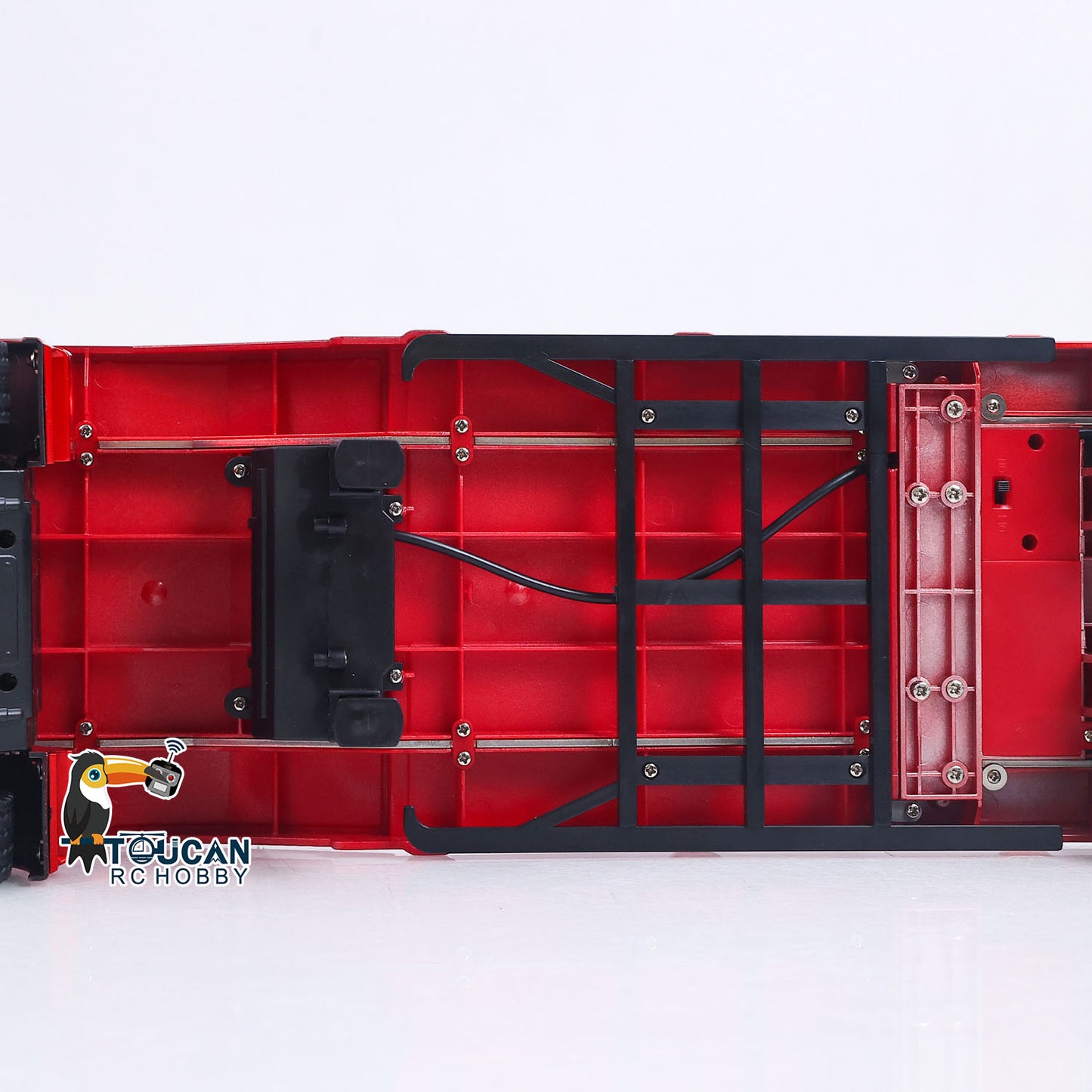 770S 1/18 Remote Control Tractor Truck 770S Electric Support Legs Tail Board 3Axle Plastic Semi Flatbed Trailer RTR Light System