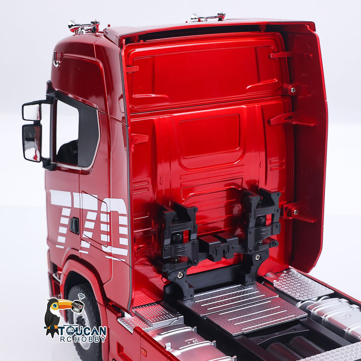TOUCAN RC HOBBY US Stock HUINA 770S 1/18 Remote Control Tractor Truck 3 Axle Plastic Semi Flatbed Trailer RTR Model for Adults