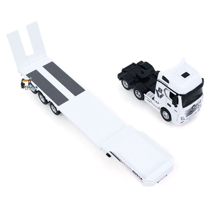 US Stock TOUCAN RC HOBBY RTR HUINA 9900 1/64 Remote Control Tractor Truck W/ 3Axle Plastic Semi Flatbed Trailer Lights Sound Effect Manual Support Legs