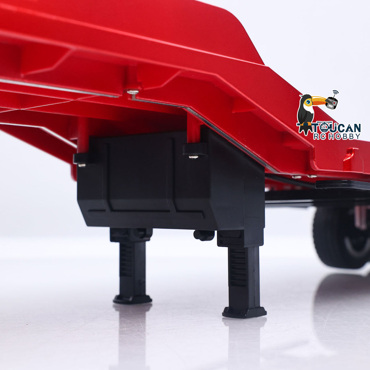 TOUCAN RC HOBBY US Stock HUINA 770S 1/18 Remote Control Tractor Truck 3 Axle Plastic Semi Flatbed Trailer RTR Model for Adults