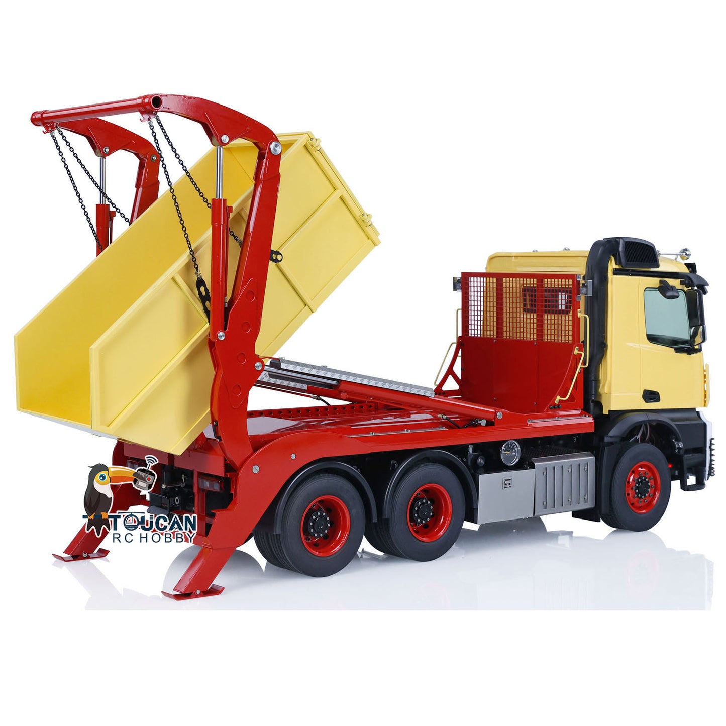 JXModel VL18U K3363 Cabin 1/14 Metal RC Hydraulic Skip Loader RTR 6x4 Axles Differential Lock 4-Way Valve 2-Speed Gearbox Light Sound for Collectors
