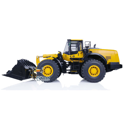 1/14 RC Metal Hydraulic Loader WA480 Electric Construction Heavy Machine Quick Coupler Fork Bucket Light Sound ST8 Radio Battery