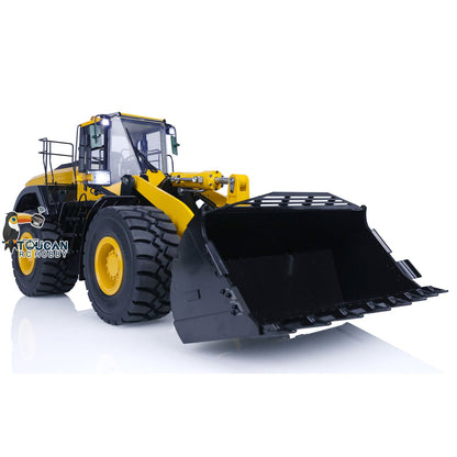 1/14 RC Metal Hydraulic Loader WA480 Electric Construction Heavy Machine Quick Coupler Fork Bucket Light Sound ST8 Radio Battery