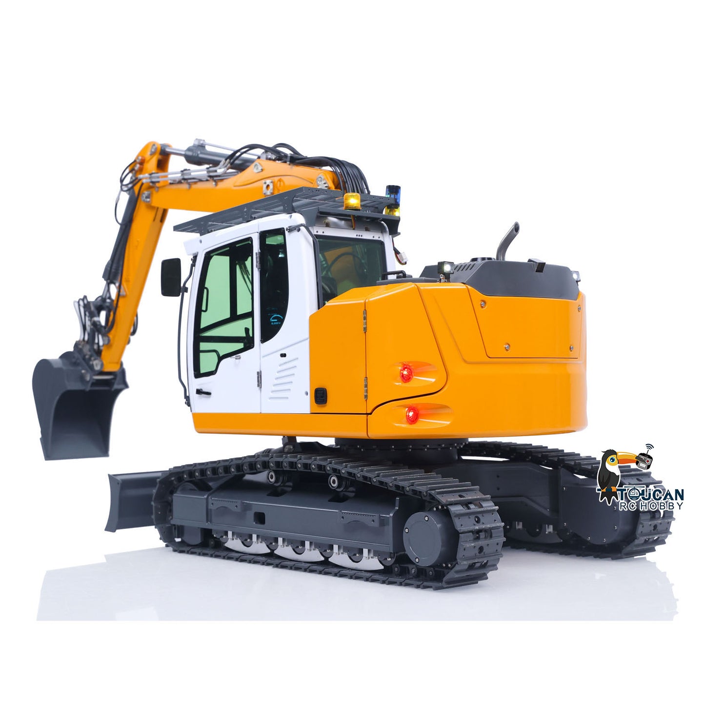 CUT Model LR914 PRO MAX 1/14 Metal RC Hydraulic Excavator RTR 8-Way Valve 3 Arm Digger PL18EV Lite Controller Quick Coupler Light Sound Brushless Drive Motor for Collectors