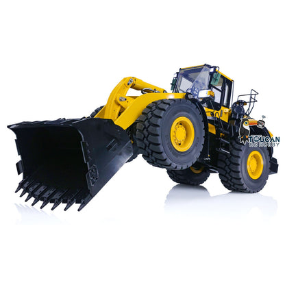 1/14 RC Metal Hydraulic Loader WA480 Electric Construction Heavy Machine Quick Coupler Fork Bucket Light Sound ST8 Radio Battery