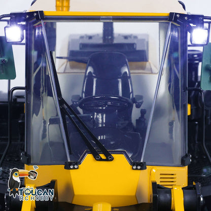 US Stock Metal 1/14 RC Hydraulic Loader WA480 Heavy Construction Machine Differential Lock Axles Quick Coupler Fork Light Sound ST8