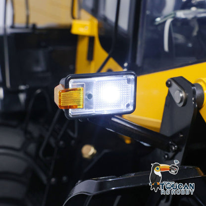 US Stock Metal 1/14 RC Hydraulic Loader WA480 Heavy Construction Machine Differential Lock Axles Quick Coupler Fork Light Sound ST8