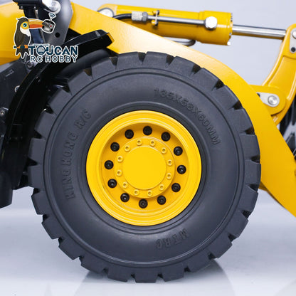 US Stock Metal 1/14 RC Hydraulic Loader WA480 Heavy Construction Machine Differential Lock Axles Quick Coupler Fork Light Sound ST8