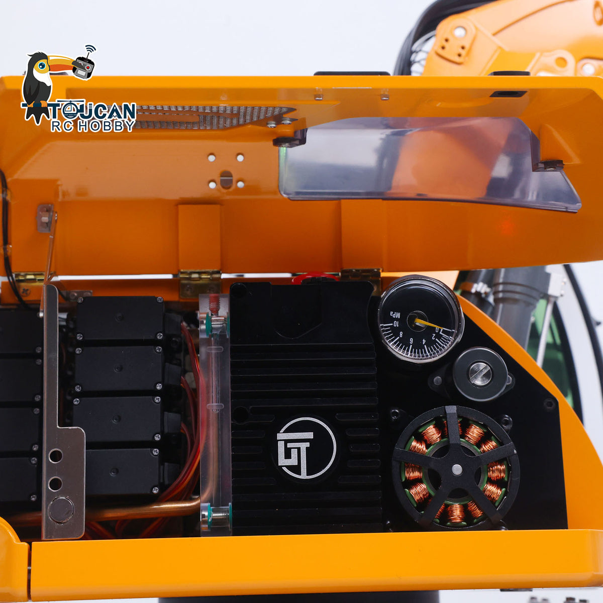 TOUCAN RC HOBBY CUT RC Hobby LR914 PRO MAX Metal 1/14 RC Hydraulic Excavator RC Digger Wrist Quick Coupler Bucket 8ways Valve PL18EV LITE Sound Radio Battery