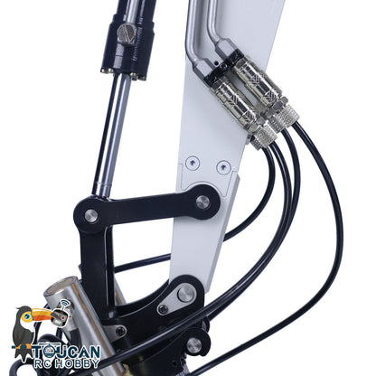 TOUCAN RC HOBBY MTModel 946-3 1/14 Metal RC Hydraulic Excavator Grab Ripper 6-Way Valve Manual Bucket Coupler LCD Screen for Digger Collector