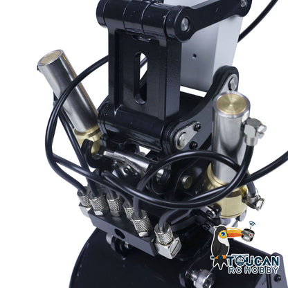 TOUCAN RC HOBBY MTModel 946-3 1/14 Metal RC Hydraulic Excavator Grab Ripper 6-Way Valve Manual Bucket Coupler LCD Screen for Digger Collector