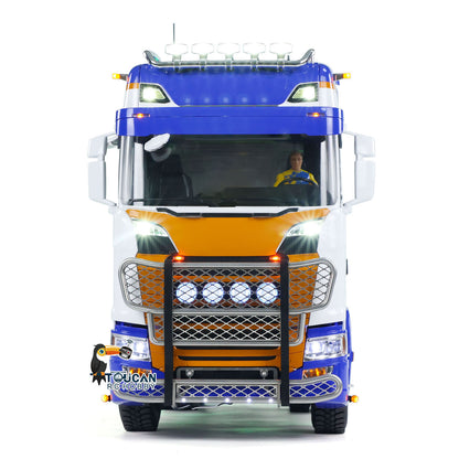 Metal 6x6 1/14 Scale Remote Control Tractor RC Truck 2-speed Gearbox ST8 Radio Sound Light