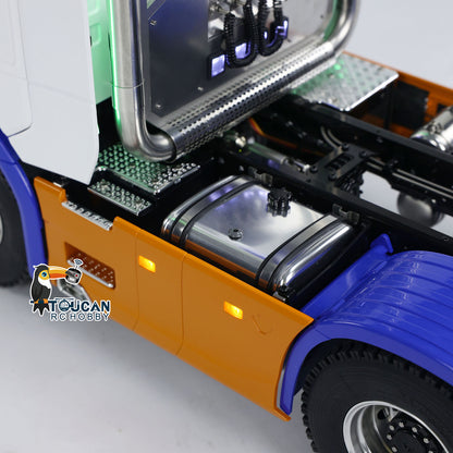 Metal 6x6 1/14 Scale Remote Control Tractor RC Truck 2-speed Gearbox ST8 Radio Sound Light