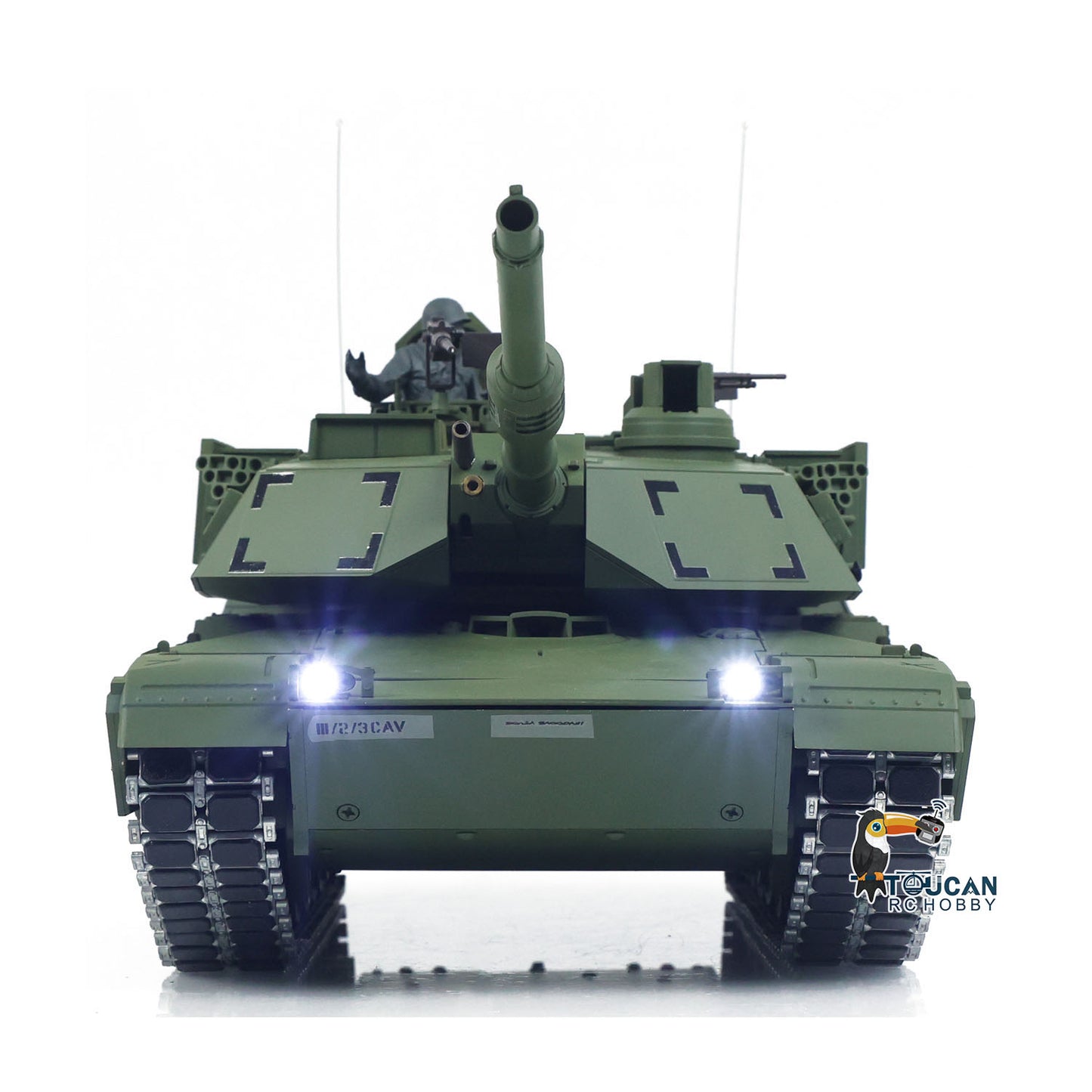 In Stock 1/16 TOUCAN Remote Control Battle Tank 3918 Abrams M1A2 Metal Gearbox 360 Rotation Barrel Recoil Elevation Laser Aiming Light
