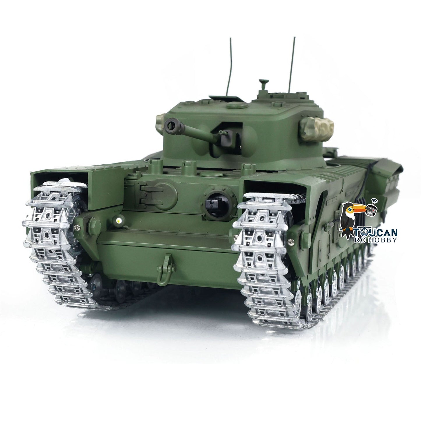 US Stock Tongde 1/16 Military RC Tank Churchill Mk.VII Metal Tracks Wheels Gearbox Infrared Battle Model Radio Control Armored Vehicles Battery
