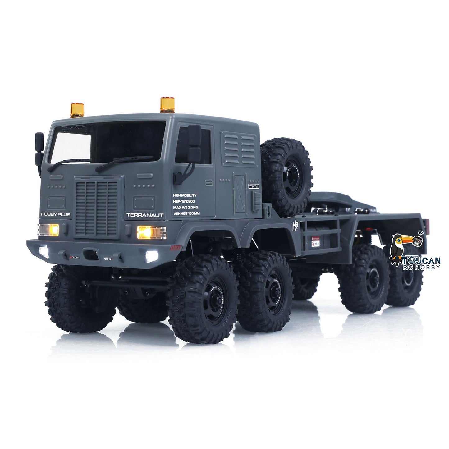 US Stock RTR 1/18 Radio Control Military Truck 8*8 RC Off Road Vehicle 280 Brushed Motor Fifth Wheel Winch Metal Hook All Wheel Steering