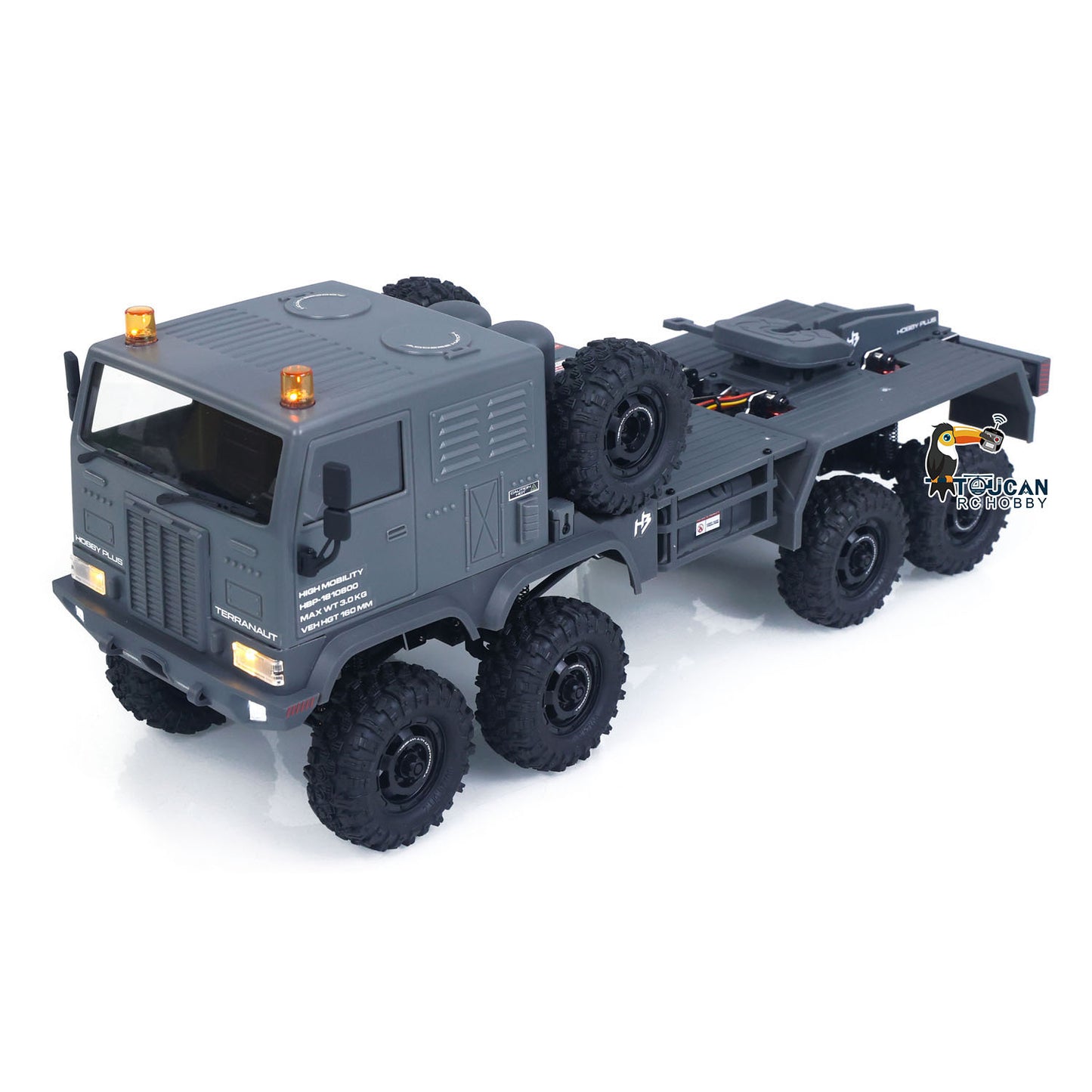 US Stock RTR 1/18 Radio Control Military Truck 8*8 RC Off Road Vehicle 280 Brushed Motor Fifth Wheel Winch Metal Hook All Wheel Steering