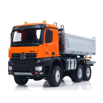 1/14 6*6 Plastic RC Dumper Truck 1598 Remote Control Engineering Transport Vehicle Lifting Rod Tipper Car Light Sound Battery 2.4G Radio Controller RTR