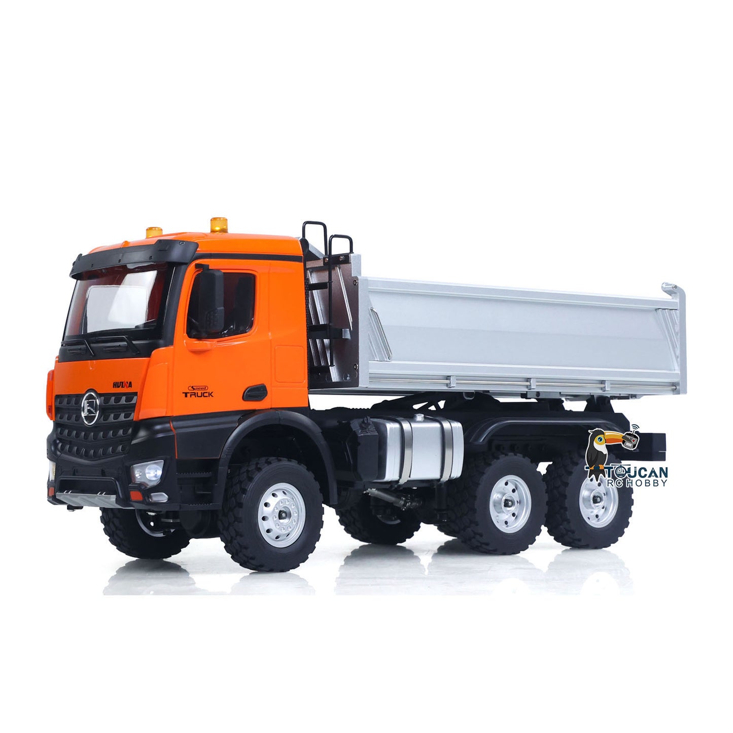 US Stock 1/14 HUINA 1598 2.4G Remote Control Dumper 6*6 Engineering Transport Vehicle Lifting Rod Tipper Car Light Sound Battery Toys