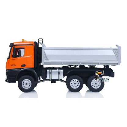 1/14 6*6 Plastic RC Dumper Truck 1598 Remote Control Engineering Transport Vehicle Lifting Rod Tipper Car Light Sound Battery 2.4G Radio Controller RTR