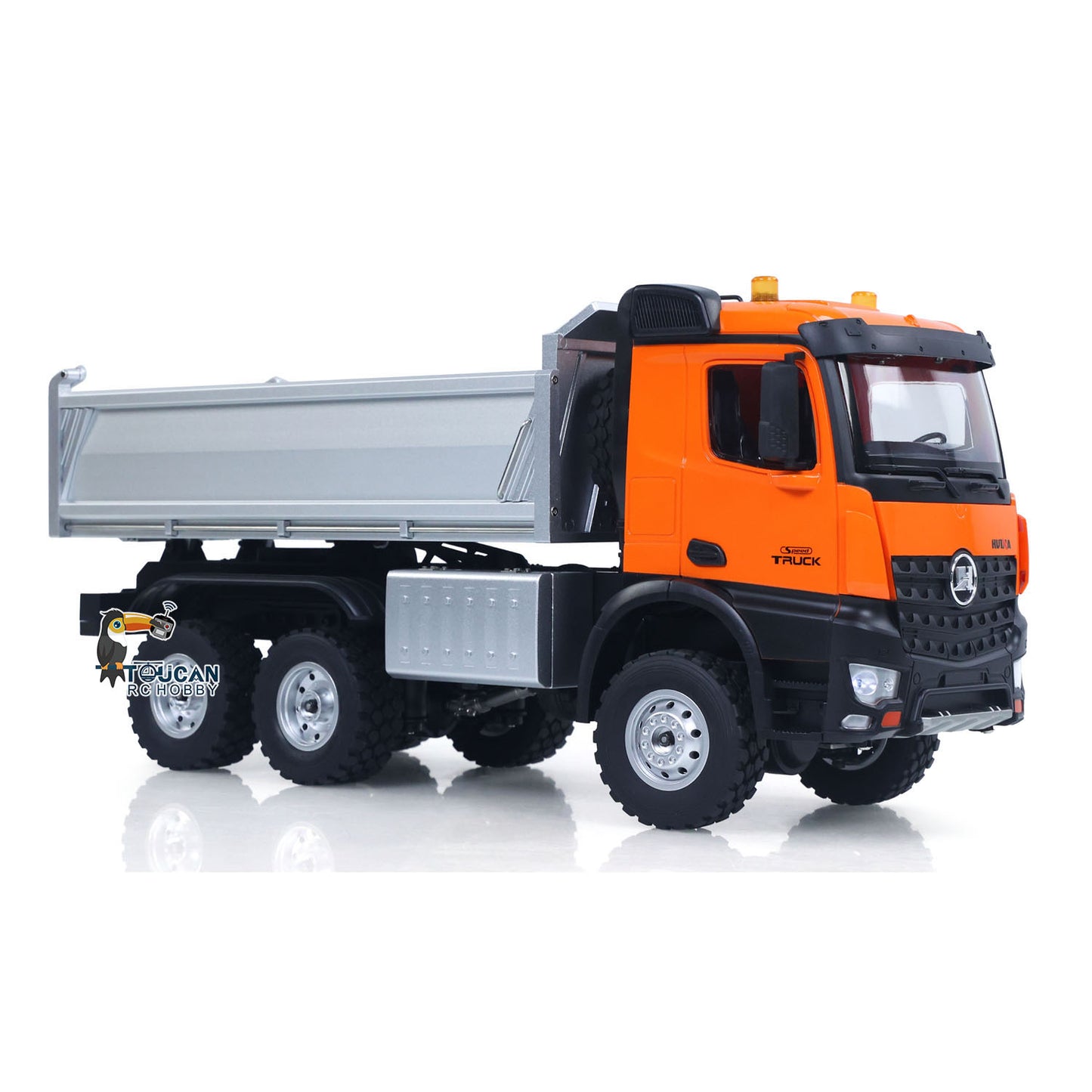 1/14 6*6 Plastic RC Dumper Truck 1598 Remote Control Engineering Transport Vehicle Lifting Rod Tipper Car Light Sound Battery 2.4G Radio Controller RTR