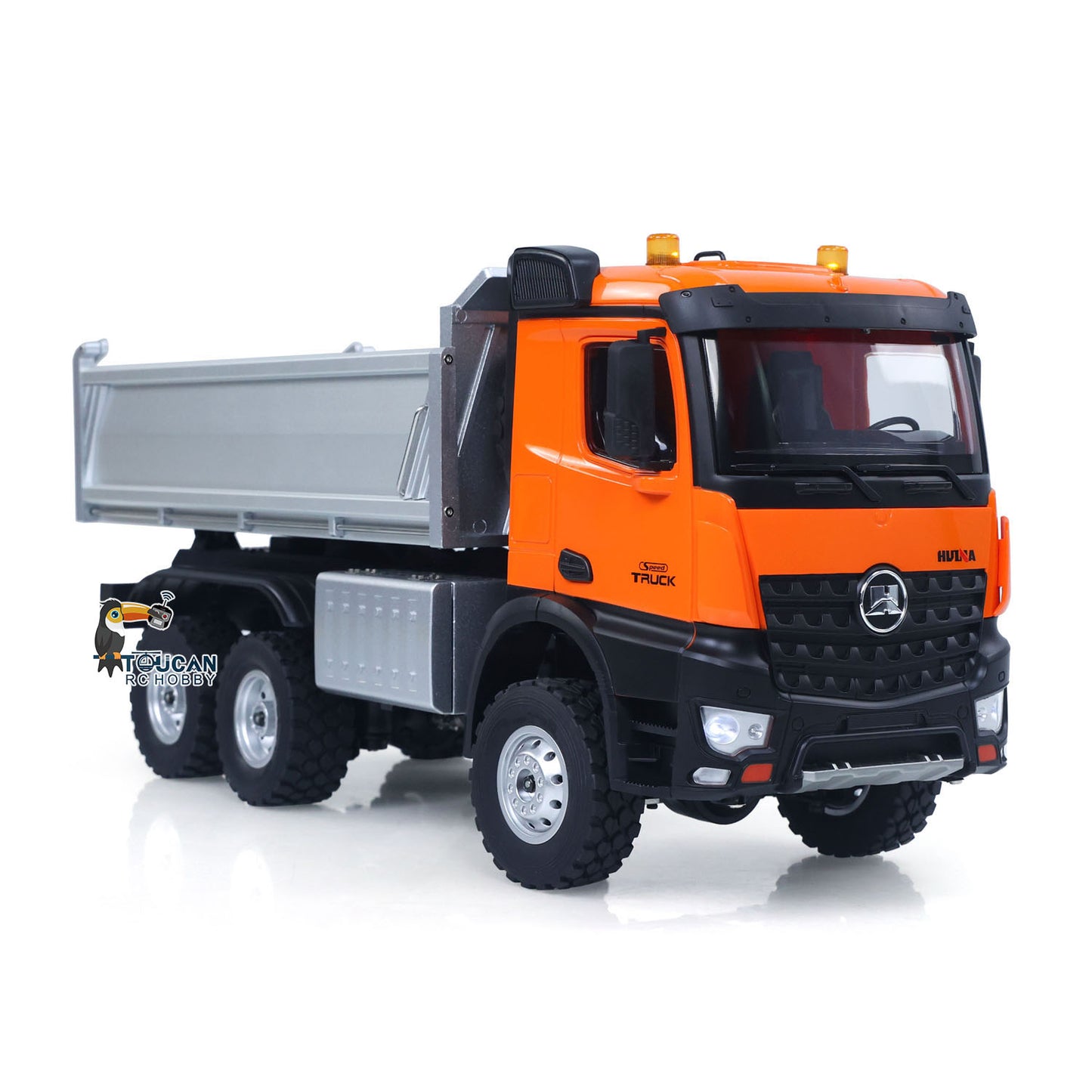 1/14 6*6 Plastic RC Dumper Truck 1598 Remote Control Engineering Transport Vehicle Lifting Rod Tipper Car Light Sound Battery 2.4G Radio Controller RTR