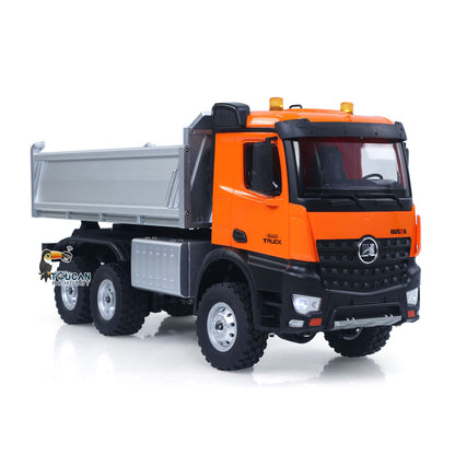 1/14 6*6 Plastic RC Dumper Truck 1598 Remote Control Engineering Transport Vehicle Lifting Rod Tipper Car Light Sound Battery 2.4G Radio Controller RTR