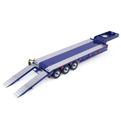 TOUCAN RC HOBBY HHG Model Metal Semi Trailer 3-axles Spring Tailboard Electric Lifting Leg For 1/14 Remote Control Tractor Truck RC Excavator Loader