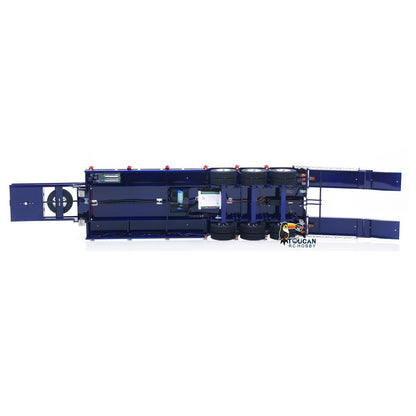 TOUCAN RC HOBBY HHG Model Metal Semi Trailer 3-axles Spring Tailboard Electric Lifting Leg For 1/14 Remote Control Tractor Truck RC Excavator Loader