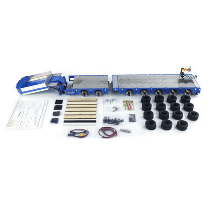 1/14 2+5 Axles RC Metal Heavy Trailer Lowboy Trailer For TAMIYA LESU RC Tractor Truck Radio Controlled Lorry Excavator Loader