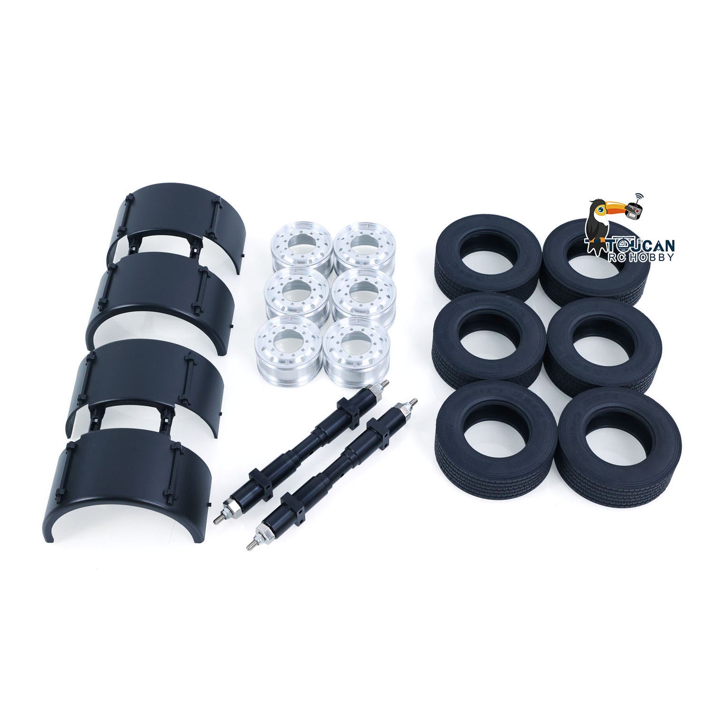 JXMODEL QG02 2Axles 1/14 CNC Metal Trailer KIT for Scale RC Dumper Tractor Truck Lorry Super Frog BM120 Hydraulic Forklift