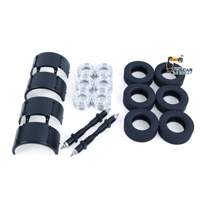 JXMODEL QG02 2Axles 1/14 CNC Metal Trailer KIT for Scale RC Dumper Tractor Truck Lorry Super Frog BM120 Hydraulic Forklift