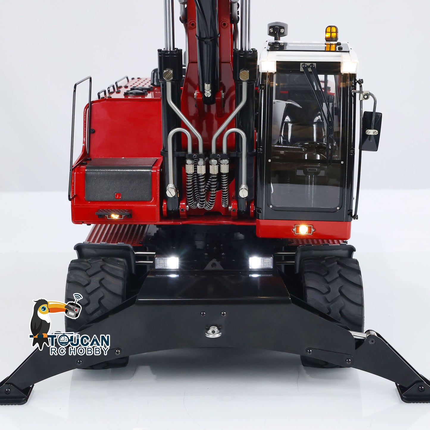 TOUCAN RC HOBBY MTModel 946-3 Metal 1/14 RC Hydraulic Excavator Construction Engineering Vehicle 8-ways Reserving Valves Tiltable Bucket Sound Light for Machinery Enthusiasts