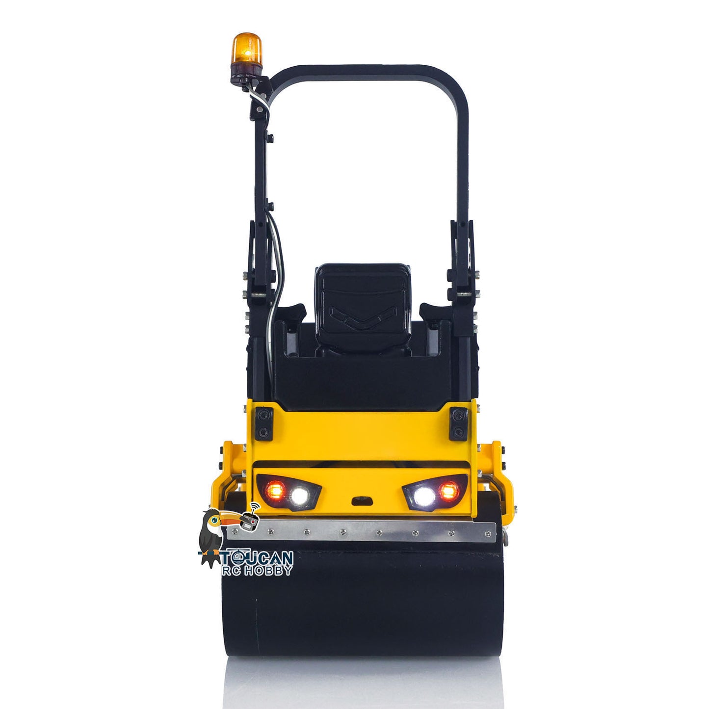 US Stock 1/14 Metal RC Electric Road Roller BOM BW120AD RTR Remote Control Construction Vehicle Model Flysky ST8 Radio Battery Light System