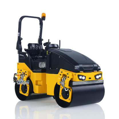 Fast Free Shipping 1/14 Metal RC Electric Road Roller BOM BW120AD RTR Remote Control Construction Vehicle Model Flysky ST8 Radio Battery Light System