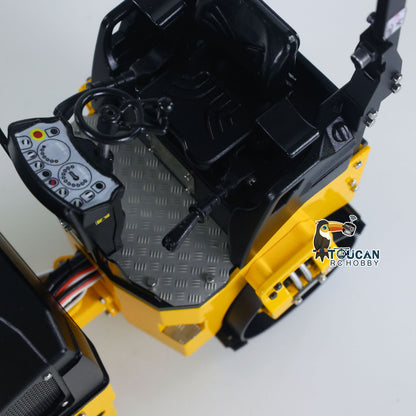 US Stock 1/14 Metal RC Electric Road Roller BOM BW120AD RTR Remote Control Construction Vehicle Model Flysky ST8 Radio Battery Light System