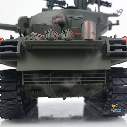 In Stock Large Hatch 1/16 Remote Control Tank Sherman M4A3 Infrared System Barrel Elevation Smoke Unit Metal Chassis Gearbox 360 Degrees Turret