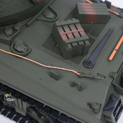 In Stock Large Hatch 1/16 Remote Control Tank Sherman M4A3 Infrared System Barrel Elevation Smoke Unit Metal Chassis Gearbox 360 Degrees Turret